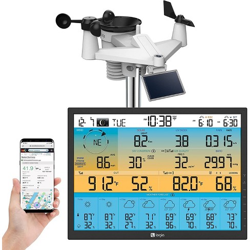 Logia 7-in-1 Weather Station Indoor/Outdoor Weather Monitoring System,  Temperature Humidity & More