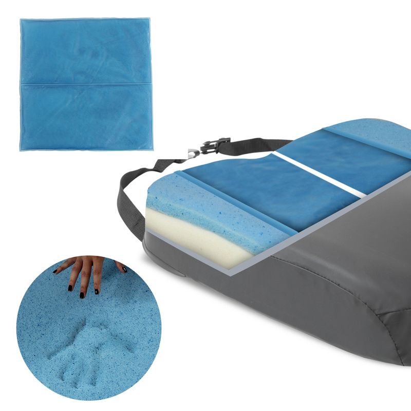 ProHeal Gel-Infused Memory Foam Wheelchair & Seat Cushion, 3" Height - Orthopedic, Coccyx, & Tailbone Support, 2 of 6