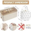 LunaLulinlk Three-layer lunch box bento box with spoon and fork, leak-proof lunch box with bonus lunch bag (beige) - 3 of 4