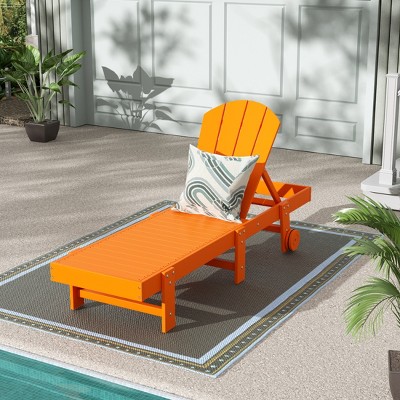 WestinTrends Malibu Adirondack Poly Reclining Chaise Lounge With Wheels