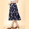 INSPIRE CHIC Women's Corduroy Elastic Waist Warm Fall A-Line Pockets Tiered Floral Midi Skirt - 4 of 4
