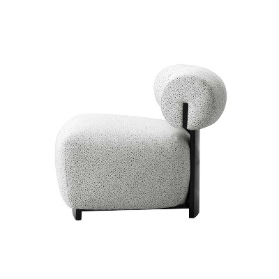 Bartow Black and White Faux Leather Barrel Accent Chair