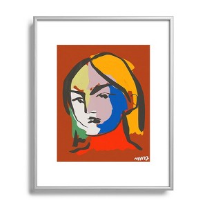 Marin Vaan Zaal Helene in Red Modern Female Metal Framed Art Print - Deny Designs - 1 of 4