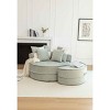 Oversized Barrel Chair with Ottoman for Living Room, Round Lounge Armchair with 5 Pillows, Soft Chenille Cushion Seat Sofa-Coolbibila - 2 of 4