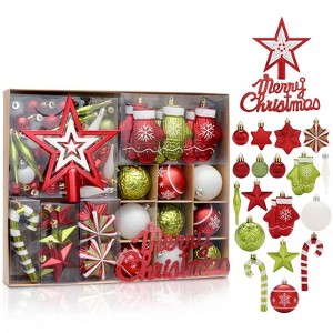 70 Ct Christmas Ball Ornaments, Shatterproof Christmas Tree Ornament Hanging Decorations for Xmas Tree Decor, Holiday, Party, Wedding - 1 of 4