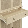 SKRAN 4 Door Storage Cabinet with 1 Drawer and with 4 Adjustable Inner Shelves, Natural Rattan Furniture for Living Room, Bedroom, Nursery - 4 of 4