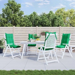 vidaXL Highback Chair Cushions 4 pcs Green Oxford Fabric - 1 of 4
