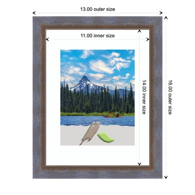 Two Tone Blue Copper Pine Wood Wall Picture Frame