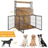 Dog Crate Furniture with Shelves Storage, Wooden Dog Crate End Table with Flip Top,Large Dog Cage for Indoor,3 Doors Pet Crate Furniture - 2 of 4