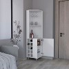 Gulches 10 Bottle Corner Wine Cabinet with Single Door Storage, 2 Superior Shelves Natural Oak and Black Finish Ready to Assemble, Eco Friendly - 2 of 4