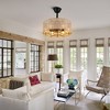 Bella Depot 18" Brown Rattan Ceiling Fan with 6-Light and Remote 3-speed Reversible Caged Fan (bulb not  included) - 3 of 4