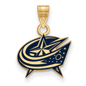 Black Bow Jewelry 14k Yellow Gold Plated Sterling Silver Columbus Blue Jackets NHL Small Pendant - 1 of 3