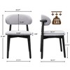 Dsvimoy Accent Chair Armless Dining Chair Set of 2 with Black Solid Wood Legs for Kitchen, Light Blue, 33"*27"*10" - 3 of 4