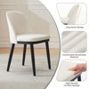 Modern Dining Chairs Set of 2, Linen Upholstered Kitchen Chairs with Curved Back & Solid Wood Legs - 4 of 4