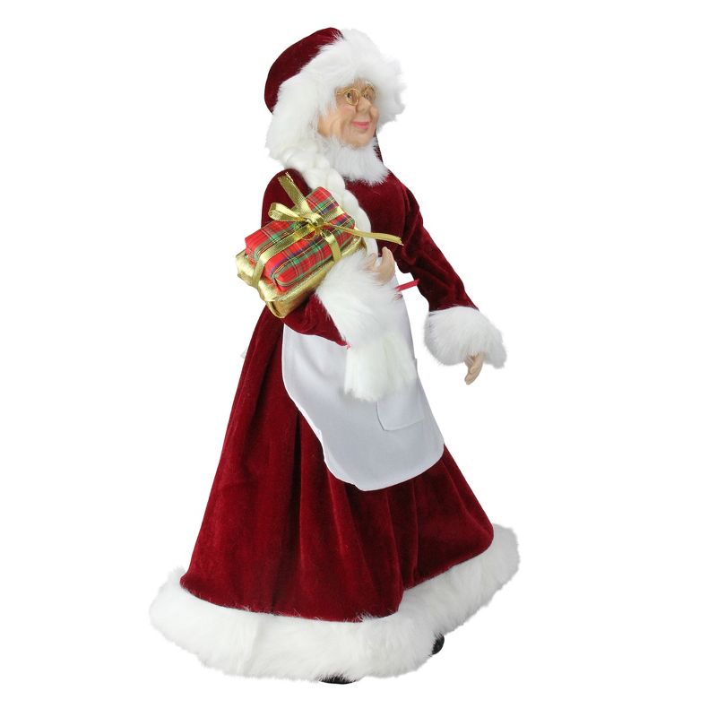 Northlight 24" Traditional Mrs Claus with Braided Hair and Gifts Christmas Figure, 3 of 7