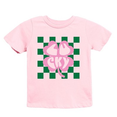 The Juniper Shop Lucky Clover Checkered Toddler Short Sleeve Tee