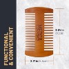 MEDca Men’s Handcrafted Solid Beechwood Beard Comb with Leather Case – Dual Action Fine & Coarse Teeth Pocket & Mustache Comb - 2 of 4