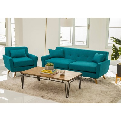 Will Sofa and Armchair Set Teal - Abbyson Living