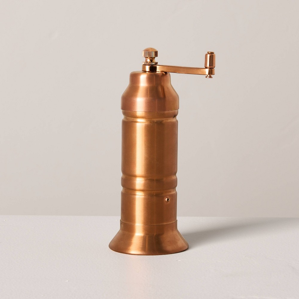 Short Salt and Pepper Crank Grinder Copper Finish - Hearth & Hand™ with Magnolia: Farmhouse Style, Stainless Steel, 5.24"