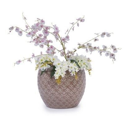 Dolonm Set of 3 Ceramic Planter Set with Drainage - Frost Resistant Planter for Indoor Use
