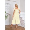Womens Square Neck Summer Dress with Ruffle Sleeve Off Shoulder Ruffle Trim Tiered Flowy Dress - 2 of 4