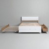 Modern Full Size Bed Frame with Trundle and 2 Drawers, White High Gloss Finish, No Box Spring Needed, Storage Platform Bed - 3 of 4