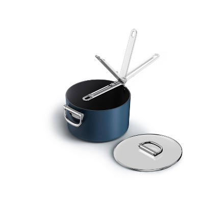 Joseph Joseph Space Ceramic Nonstick Saucepan with Folding Handles and Lid