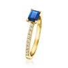 RS Pure by Ross-Simons 0.70 Carat Lab-Grown Sapphire Ring With .20 ct. t.w. Lab-Grown Diamonds in 18kt Gold Vermeil - 3 of 4