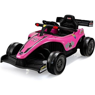 Infans Kids Ride On Car, 12V F1 Racing Electric Vehicle for Toddlers with Control Remote Pink