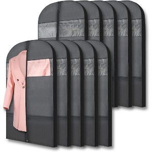 Plixio Gusseted Garment Bags Suit Bag for Travel and Clothing Storage of Dresses, Dress Shirts, Coats - (10 Pack: 54" X 24" x 3.4") - 1 of 4