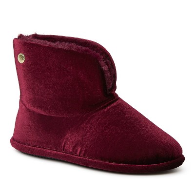 Dearfoams Women's Sara Shiny Velour Bootie House Slipper Boot : Target