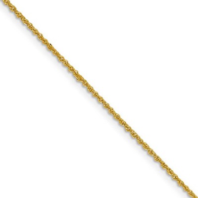 Black Bow Jewelry 1.3mm 14k Yellow Gold Diamond Cut Fancy Singapore Chain Necklace