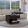 Lift Top Coffee Table with Concealed Storage and Open Side Shelf, Casters with Smart Locking Mechanism, Ideal for Living Room - 2 of 4