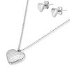 ELYA Women's Engraved Heart Shaped Necklace and Earrings Jewelry Set - 3 of 4