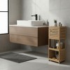 Evideco French Home Goods Compact Bathroom Storage Cabinet with Open Shelves and Vented Door, Natural - Trinidad Collection - 2 of 4