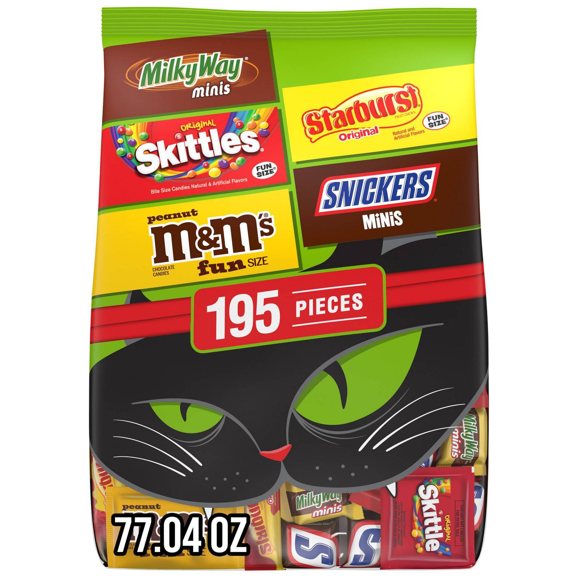 Mars - Snickers, M&M's, Starburst, Skittles, Milky Way Halloween Candy Bulk Variety Bag - 77.4oz/195ct