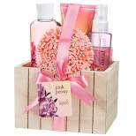 Freida & Joe  Pink Peony Fragrance Spa Collection in Natural Wood Plant Box Bath & Body Gift Set