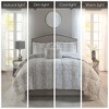 Sapphtopaz Bedding Comforter Set Soft Faux Fur Quilting Gradient Color Stripes Print 4 Piece Quilt Set with Pillow and Shams - 3 of 4