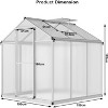 Sturdy Greenhouse, 6.25'x8' Shatterproof Polycarbonate with Large 24"x23" Roof Vent, Easy Setup - 4 of 4