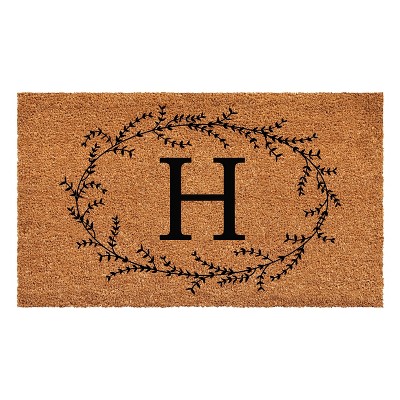 Calloway Mills Rustic Leaf Vine Monogrammed Doormat 17 In. x 29 In. (Letter H)