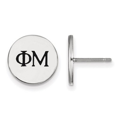 Black Bow Jewelry Sterling Silver Phi Mu Greek Life Stud Earrings