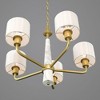 Progress Lighting Palacio 5-Light Chandelier, Vintage Gold, White Silk Shades - 3 of 4