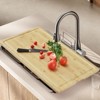 CuisinSmart Bamboo Wood Cutting Boards for Kitchen, Stove Cover Board for Gas Stovetop, Cutting Serving Board with Legs and water Grooves, 30"x20" - 3 of 4