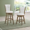 Kings Brand Furniture – Raven 29" Upholstered Swivel Bar Stools, Set of 2, White/Gold - 3 of 3