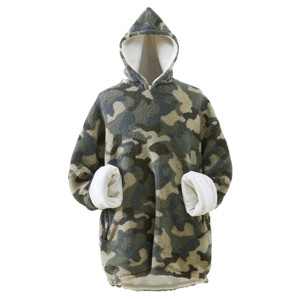 Swift Home | Faux Shearling & Flannel Wearable Throw Blanket - 1 of 4