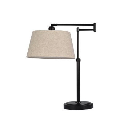 Photo 1 of 23" Traditional Swing Arm Oil Rubbed Table Lamp Black - Threshold (2-Pack)