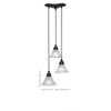 Toltec Lighting Europa 3 - Light Pendant in  Matte Black with 7" Frosted Crystal Shade - 2 of 2