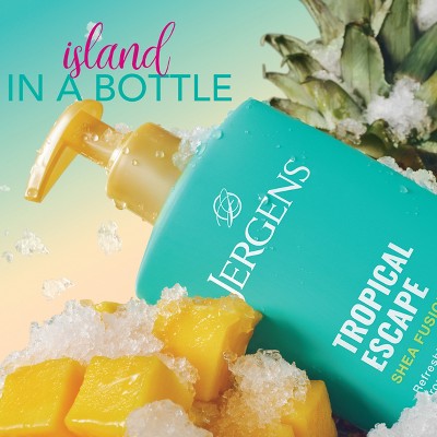 Jergens Shea Fusion Tropical Escape Scented Body Lotion with Vitamin E - 14 fl oz: Moisturizing, Smoothing, Paraben-Free, For Dry Skin