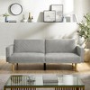 75.6" Futon Sofa Bed, Convertible Sleeper Sofa With Tapered Wood Legs, Modern Snowflake Velvet Upholstered Couch, 3 Seater Sleeper Sofa - 2 of 4