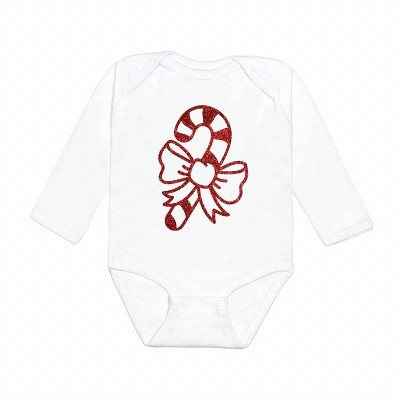 Gender Neutral Baby Unisex Candy Cane Holiday Onesie - SWEET wink